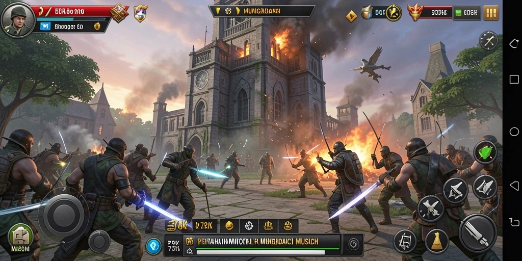 Gameplay seru dengan strategi menara dalam 73K.