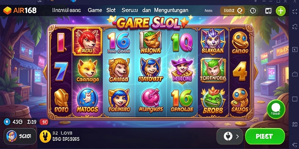 Screenshot permainan Slot AIR168 menampilkan grafis yang memukau.