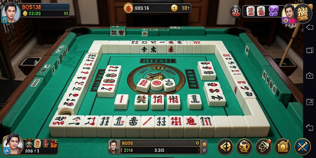 Screenshot utama BOS138 menampilkan suasana permainan Mahjong yang seru.
