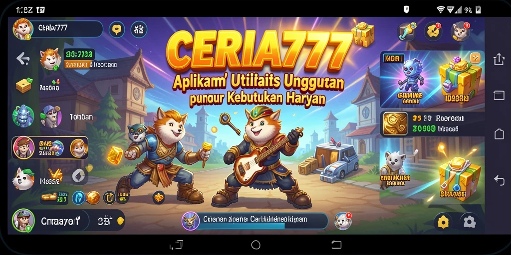 Screenshot utama CERIA777 menampilkan antarmuka aplikasi yang bersih dan fungsional.