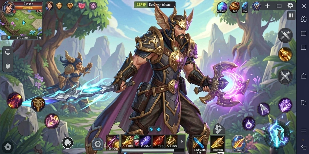 Screenshot gameplay EE789 menampilkan aksi pertempuran ARPG yang menegangkan.