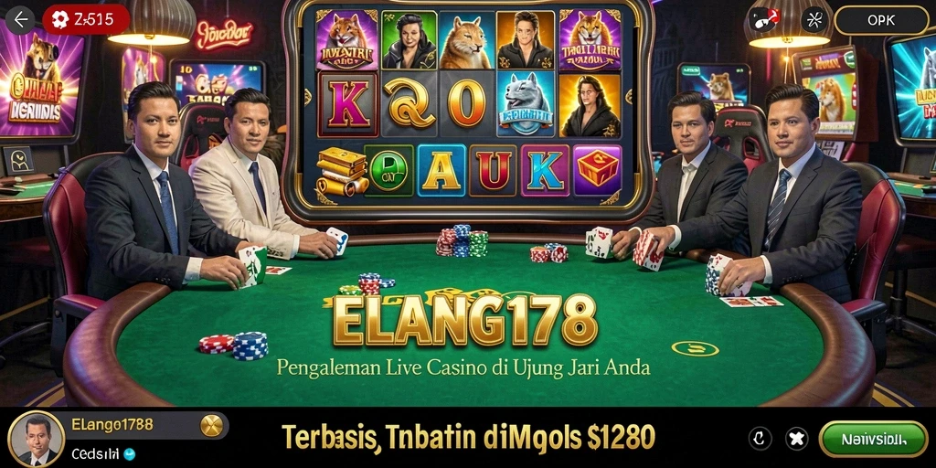 Screenshot ELANG178 menunjukkan dealer dan permainan yang menarik di Live Casino.