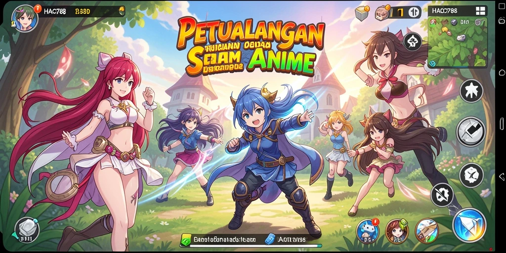 Tampilan gameplay seru HAO788 dengan karakter anime yang ikonik.