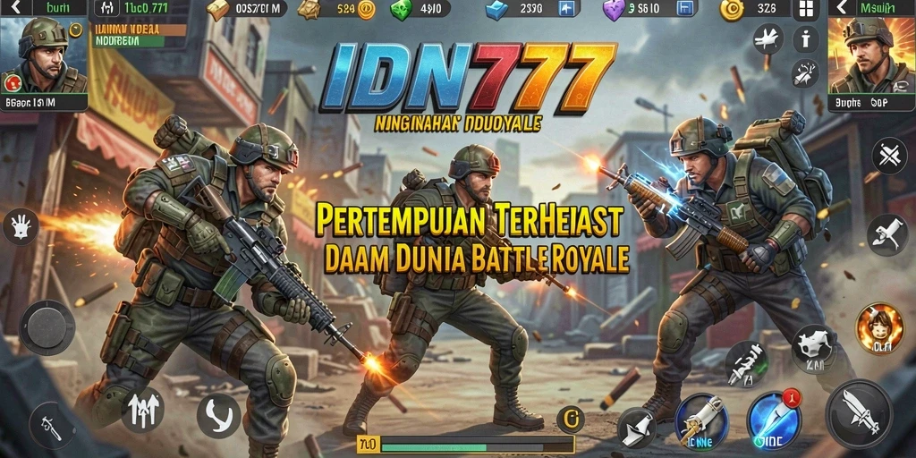 Gameplay mendebarkan di IDN777 pada mode Battle Royale.