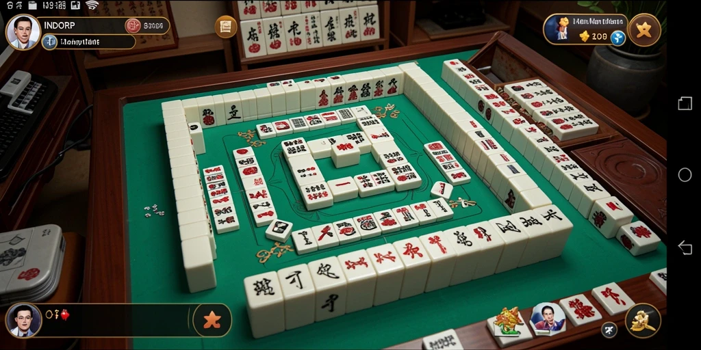 Tangkapan layar INDORP menampilkan gameplay Mahjong yang menarik.
