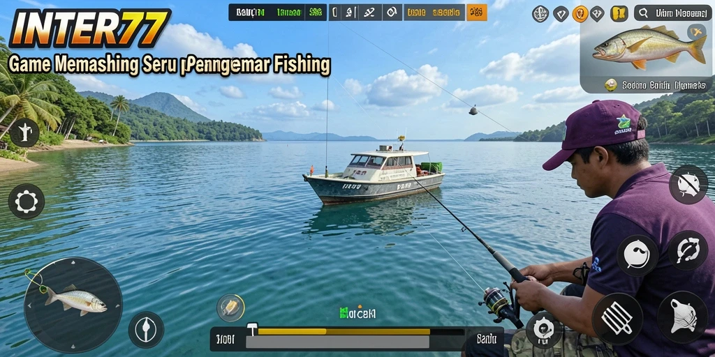 Tampilan gameplay INTER77 dengan suasana memancing yang nyata.