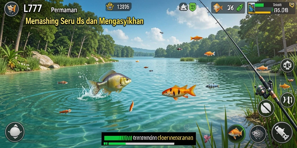 Tampilan gameplay L777 yang seru saat memancing.