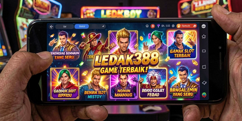 Tampilan gameplay LEDAK388 dengan gulungan Slot yang berputar.