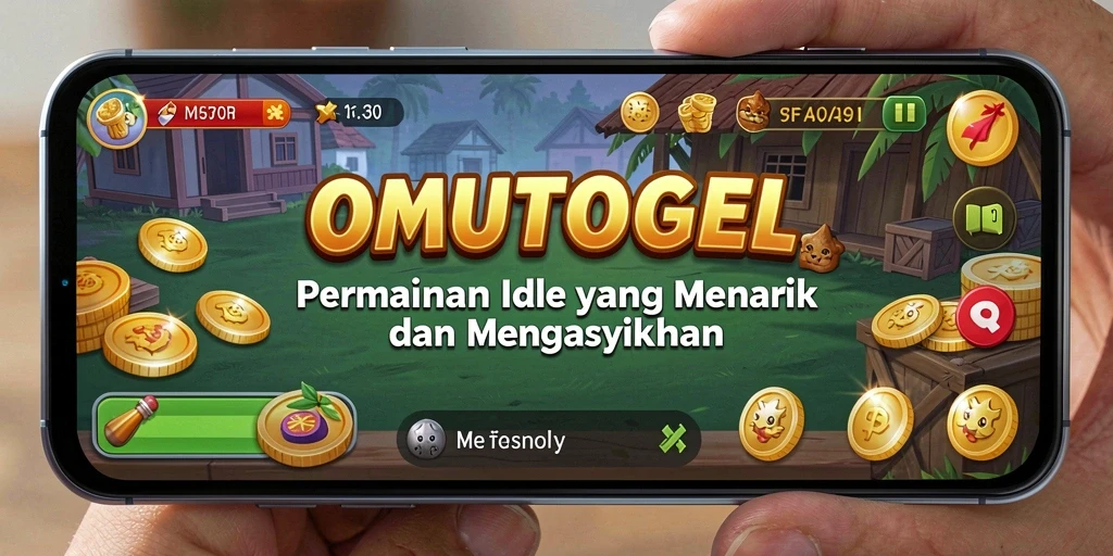 Screenshot gameplay OMUTOGEL yang menunjukkan kemajuan Idle.