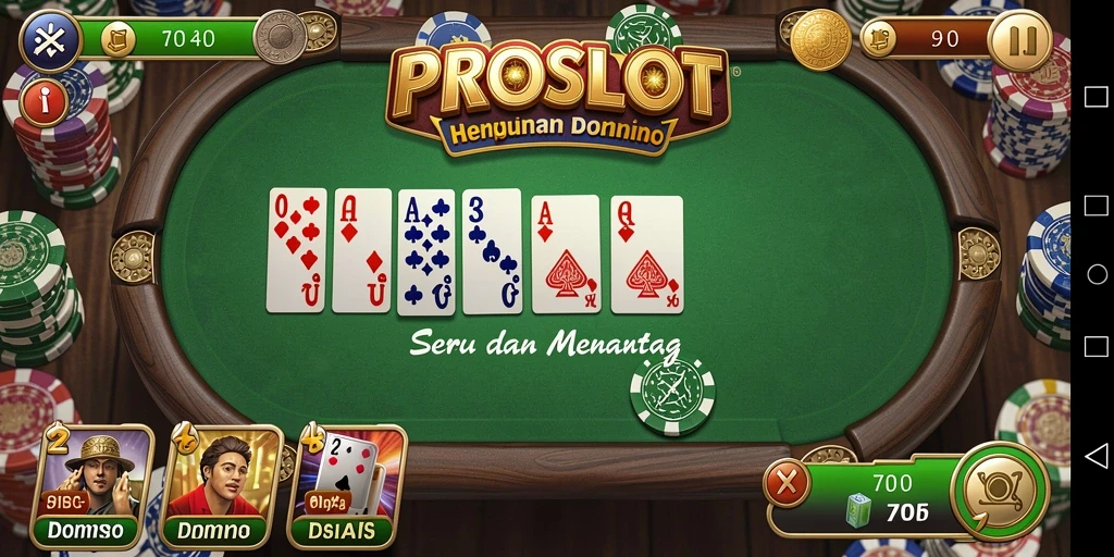 Screenshot gameplay PROSLOT dengan tampilan Domino yang menarik.