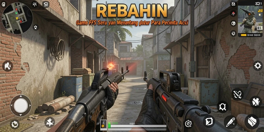 Gameplay seru di <strong>REBAHIN</strong>, menampilkan aksi tembak-menembak yang mendebarkan.