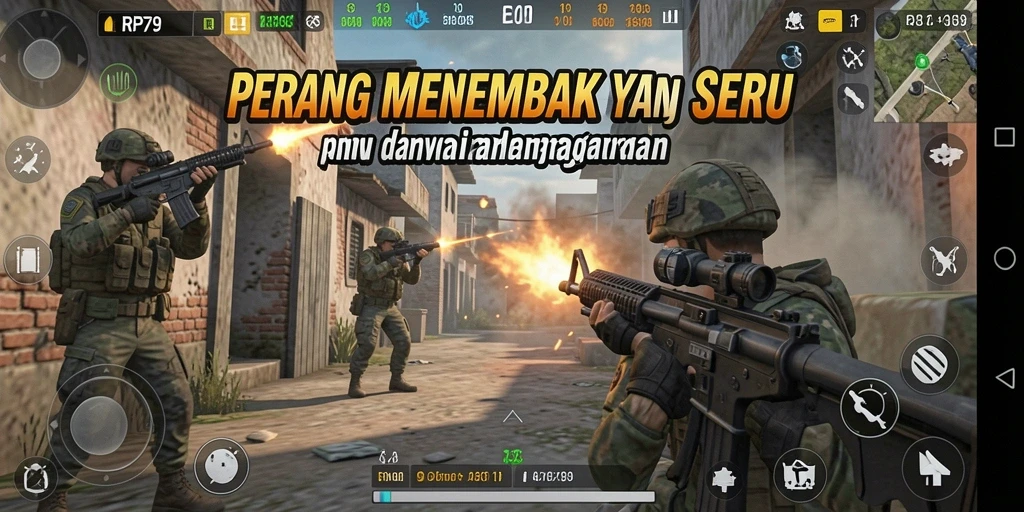 Screenshot RP79 menampilkan aksi menembak yang intens dan gameplay yang seru.