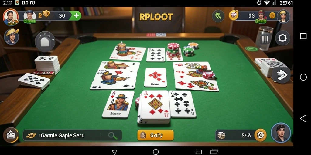 Screenshot utama RPLOOT menampilkan gameplay Gaple yang menyenangkan.
