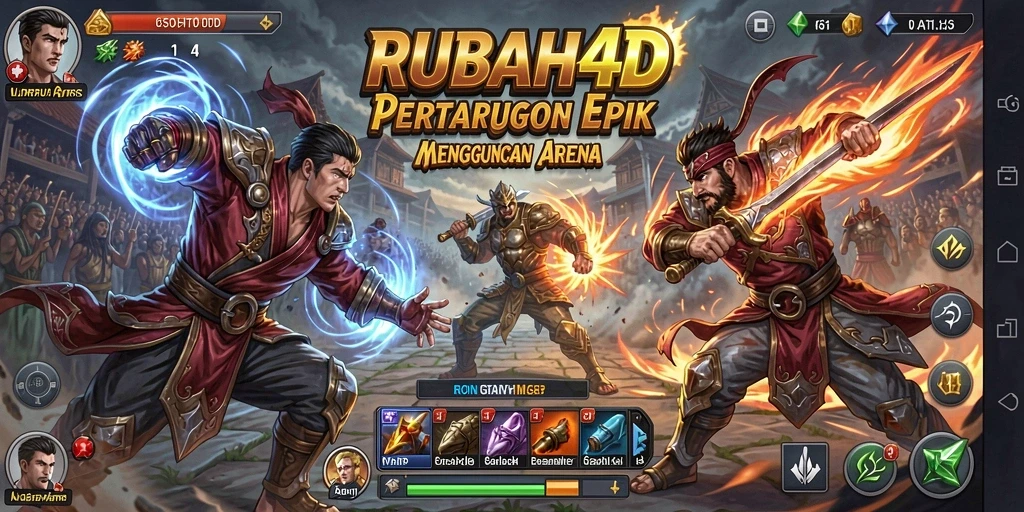 Tampilan gameplay pertarungan seru dalam RUBAH4D yang mendebarkan.