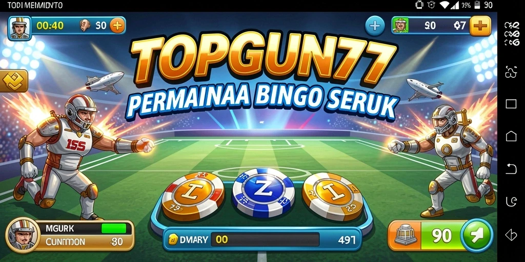 Tampilan gameplay Bingo yang seru dan interaktif di TOPGUN77.