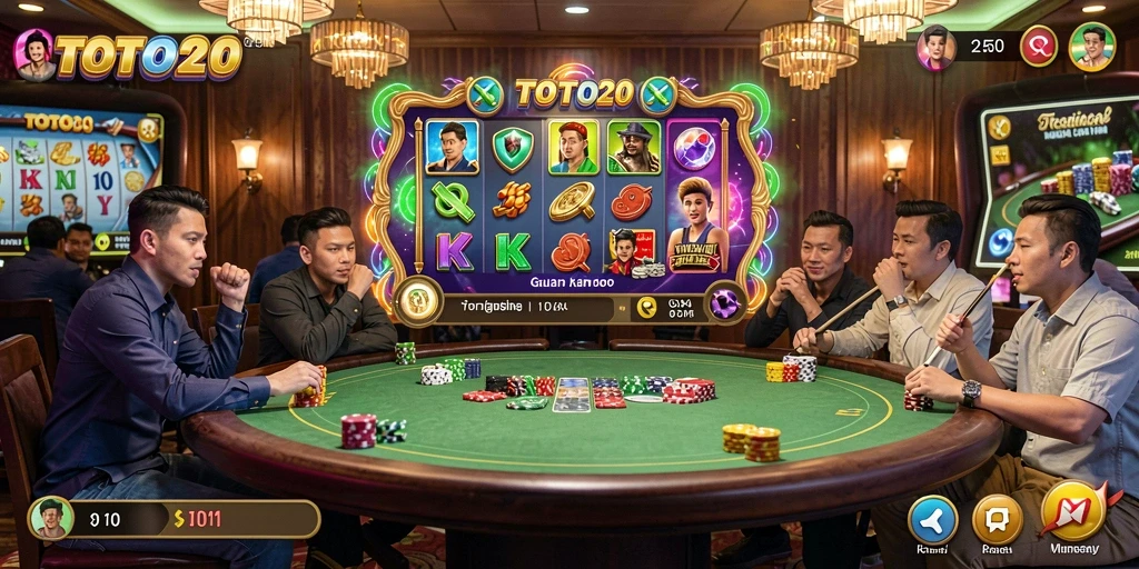 Screenshot gameplay TOTO20 yang menampilkan suasana Kasino yang menegangkan.