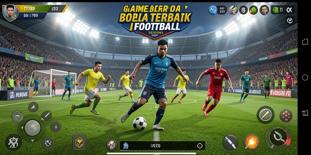 Screenshot gameplay TT789 menampilkan aksi sepak bola yang mendebarkan.