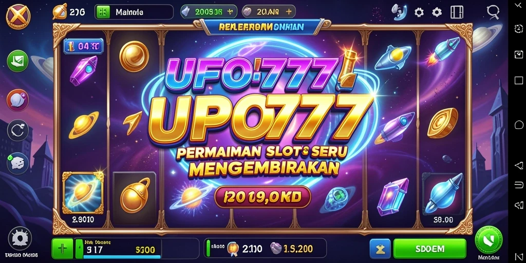 Tampilan gameplay Slot menarik dengan simbol luar angkasa.
