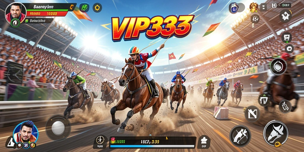 Tangkapan layar gameplay VIP333 yang menggambarkan aksi balapan seru.
