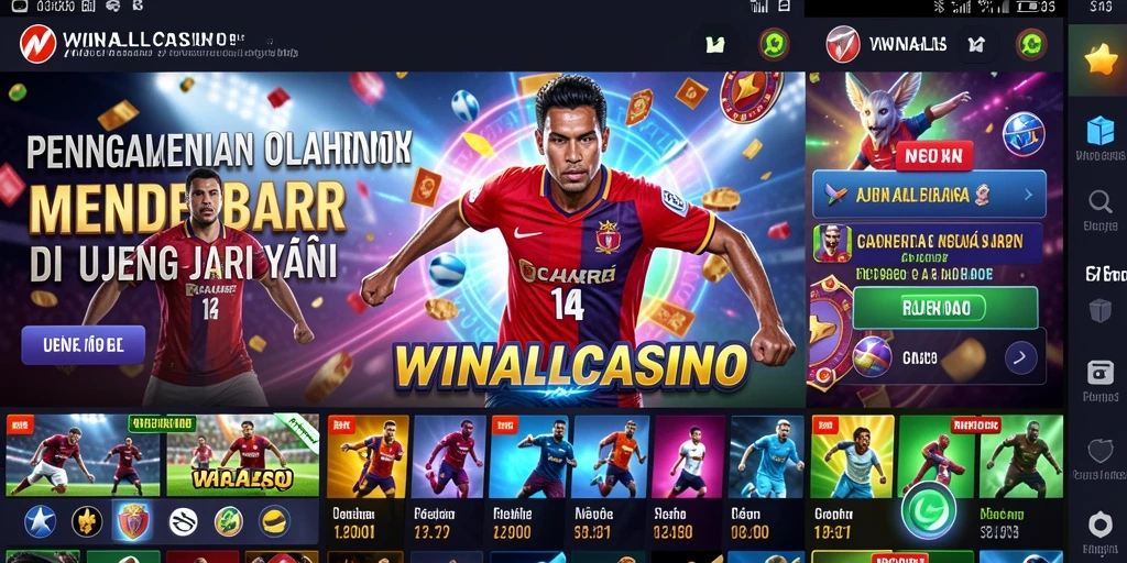 Screenshot gameplay seru dari aplikasi WINALLCASINO yang menampilkan taruhan olahraga.