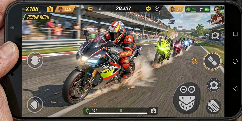 Tampilan menakjubkan dari balapan motor cepat di X168.