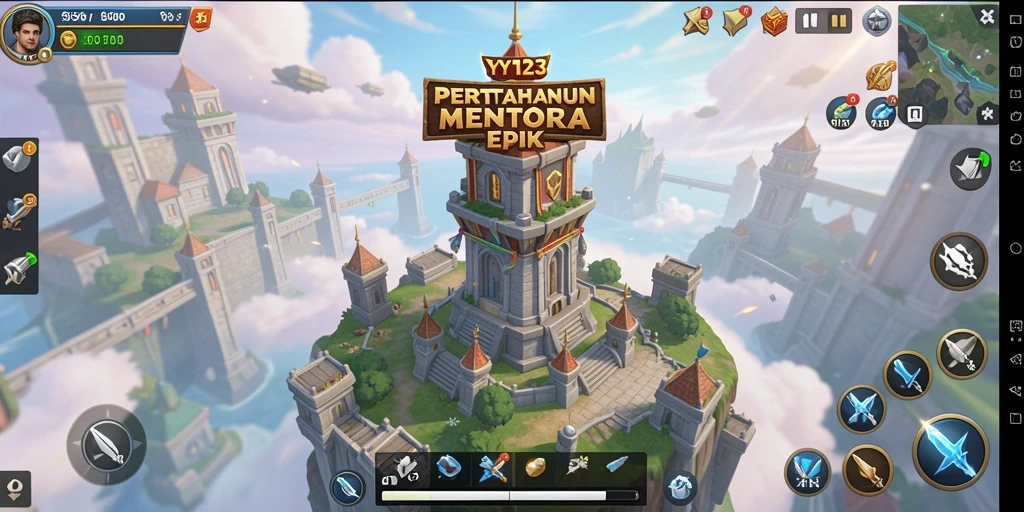 Gameplay YY123 yang menegangkan dengan aksi pertahanan menara.
